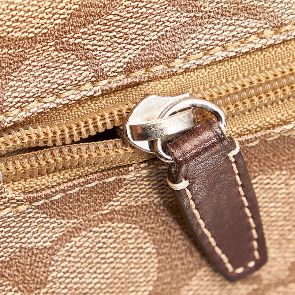 コーチ シグネチャー ウエストバッグ ベージュ PVC レディース COACH 【中古】