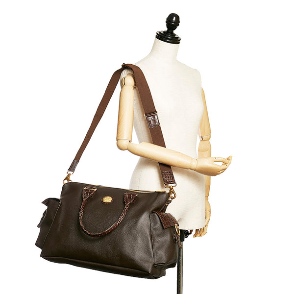 オロビアンコ ブラウン PVC ハンドバック ショルダーバック 2WAY  レディース Orobianco 【中古】