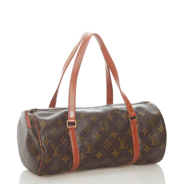 ルイ ヴィトン モノグラム パピヨンGM M51365 ブラウン PVC レザー ハンドバッグ レディース LOUIS VUITTON 【中古】