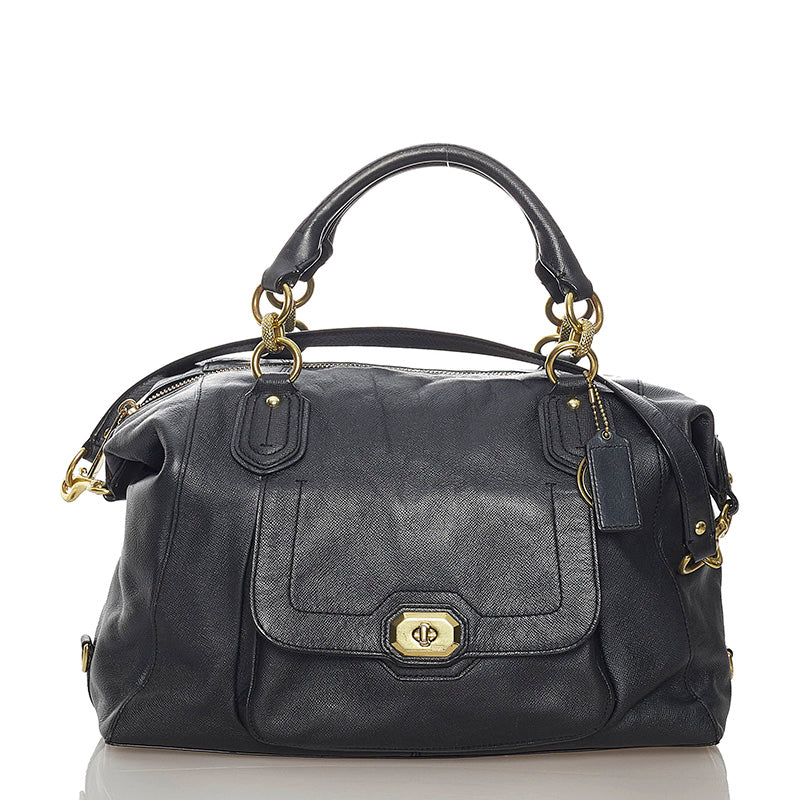 コーチ ハンドバッグ ショルダーバッグ 2WAY  F25508 ダークネイビー レザー レディース COACH 【中古】