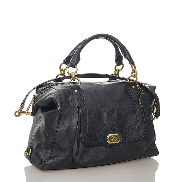 コーチ ハンドバッグ ショルダーバッグ 2WAY  F25508 ダークネイビー レザー レディース COACH 【中古】