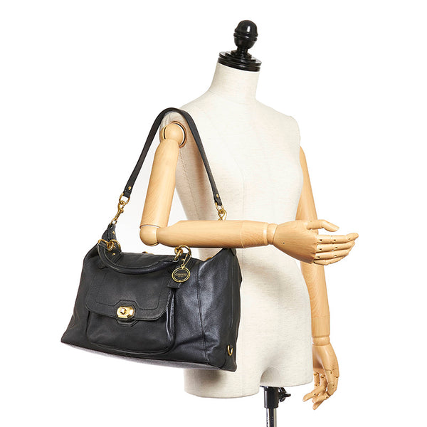 コーチ ハンドバッグ ショルダーバッグ 2WAY  F25508 ダークネイビー レザー レディース COACH 【中古】