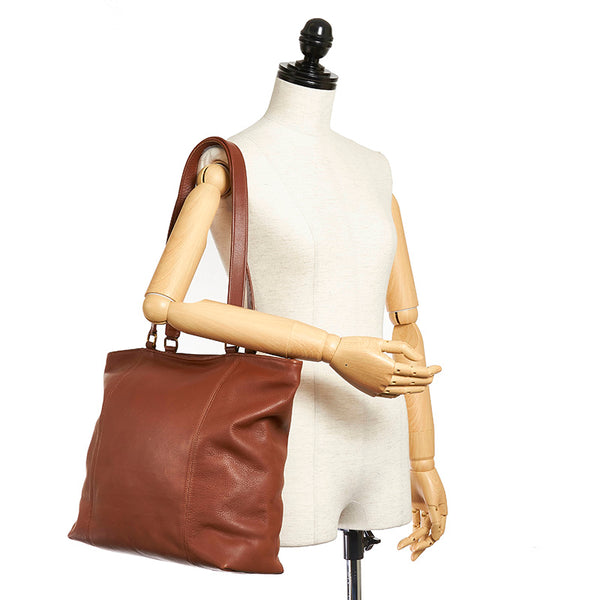 コーチ トートバッグ ブラウン レザー レディース COACH 【中古】