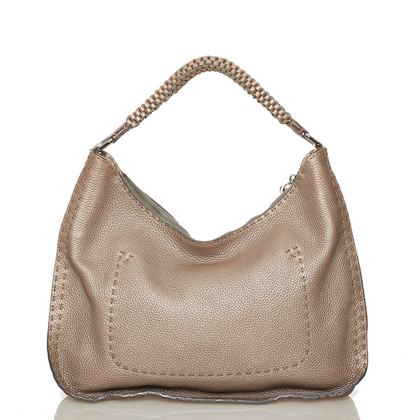 フェンディ セレリア 8BR582 ベージュ レザー ショルダーバッグ レディース FENDI 【中古】
