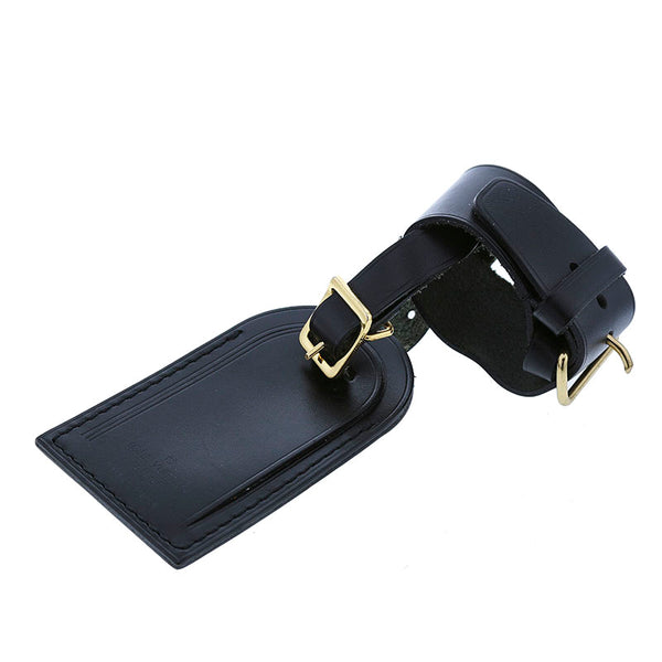 ルイ ヴィトン ブラック レザー ポワニエ ネームタグ レディース LOUIS VUITTON 【中古】