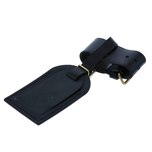 ルイ ヴィトン ブラック レザー ポワニエ ネームタグ レディース LOUIS VUITTON 【中古】