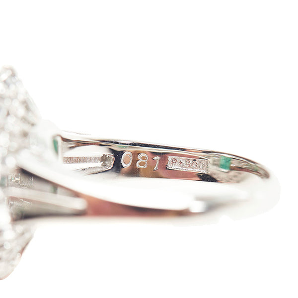 Pt900 プラチナ エメラルド4.18ct ダイヤ0.81ct リング 指輪 レディース 10.5号 【中古】