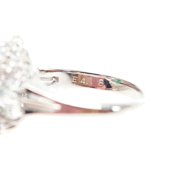 Pt900 プラチナ エメラルド4.18ct ダイヤ0.81ct リング 指輪 レディース 10.5号 【中古】