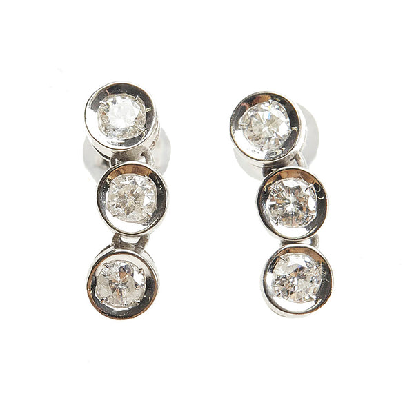 Pt900 プラチナ ダイヤ0.60ct ピアス レディース 【中古】