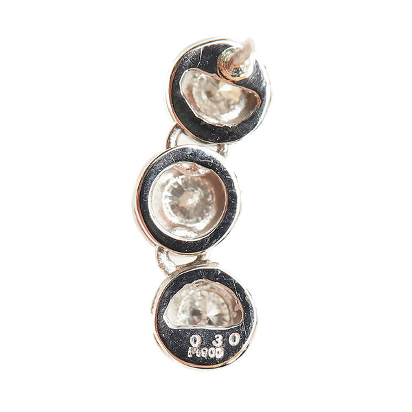 Pt900 プラチナ ダイヤ0.60ct ピアス レディース 【中古】