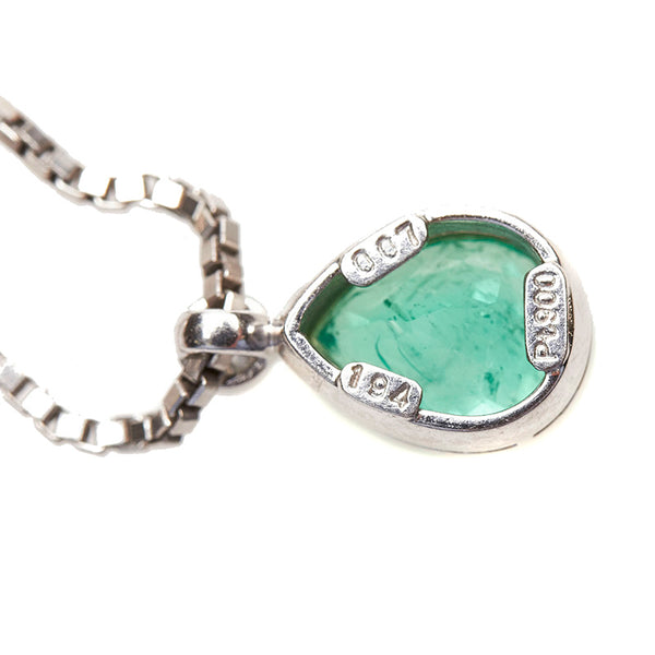 Pt900 プラチナ Pt850 プラチナ エメラルド1.94ct ダイヤ0.07ct ネックレス レディース 【中古】