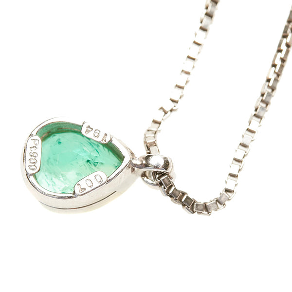 Pt900 プラチナ Pt850 プラチナ エメラルド1.94ct ダイヤ0.07ct ネックレス レディース 【中古】