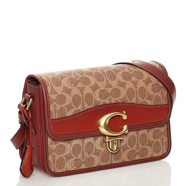 コーチ シグネチャー 斜め掛け ショルダーバッグ C6639 ブラウン PVC レザー レディース COACH 【中古】