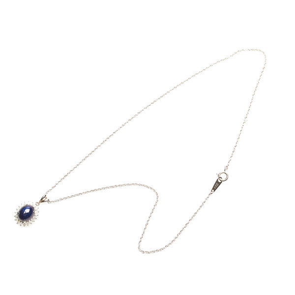 Pt900 プラチナ Pt850 プラチナ サファイア5.66ct ダイヤ0.45ct ネックレス レディース 【中古】