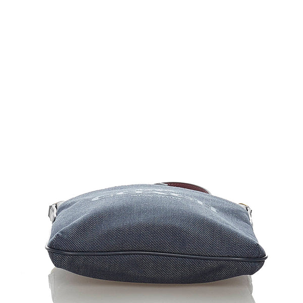 コーチ C3967 ブルー デニム レザー 斜め掛け ショルダーバッグ レディース COACH 【中古】