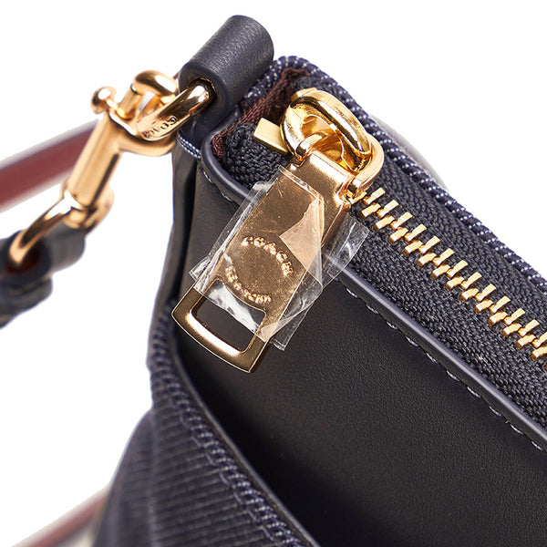 コーチ C3967 ブルー デニム レザー 斜め掛け ショルダーバッグ レディース COACH 【中古】