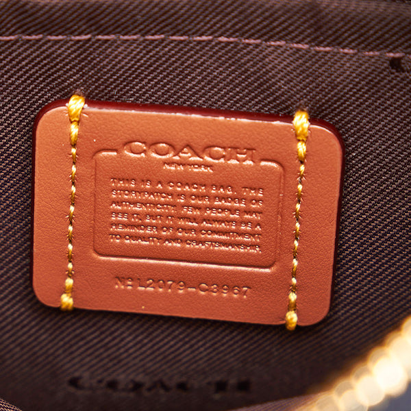 コーチ C3967 ブルー デニム レザー 斜め掛け ショルダーバッグ レディース COACH 【中古】