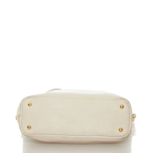 プラダ ベージュ レザー トートバッグ レディース PRADA 【中古】