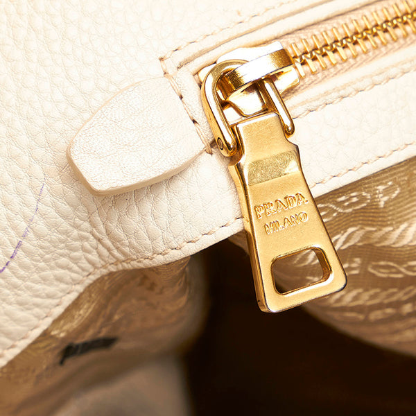 プラダ ベージュ レザー トートバッグ レディース PRADA 【中古】