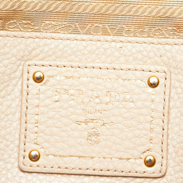 プラダ ベージュ レザー トートバッグ レディース PRADA 【中古】
