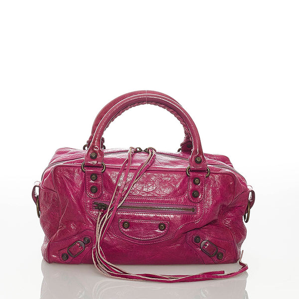 バレンシアガ シティ 145691 ピンク レザー ハンドバッグ ショルダーバッグ 2WAY レディース BALENCIAGA 【中古】