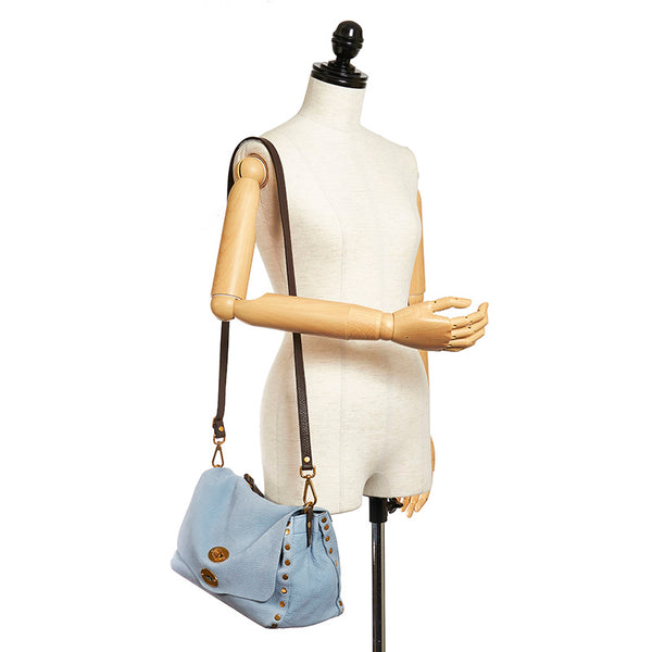 ザネラート 水色 レザー ハンドバッグ ショルダーバッグ 2WAY レディース ZANELLATO 【中古】