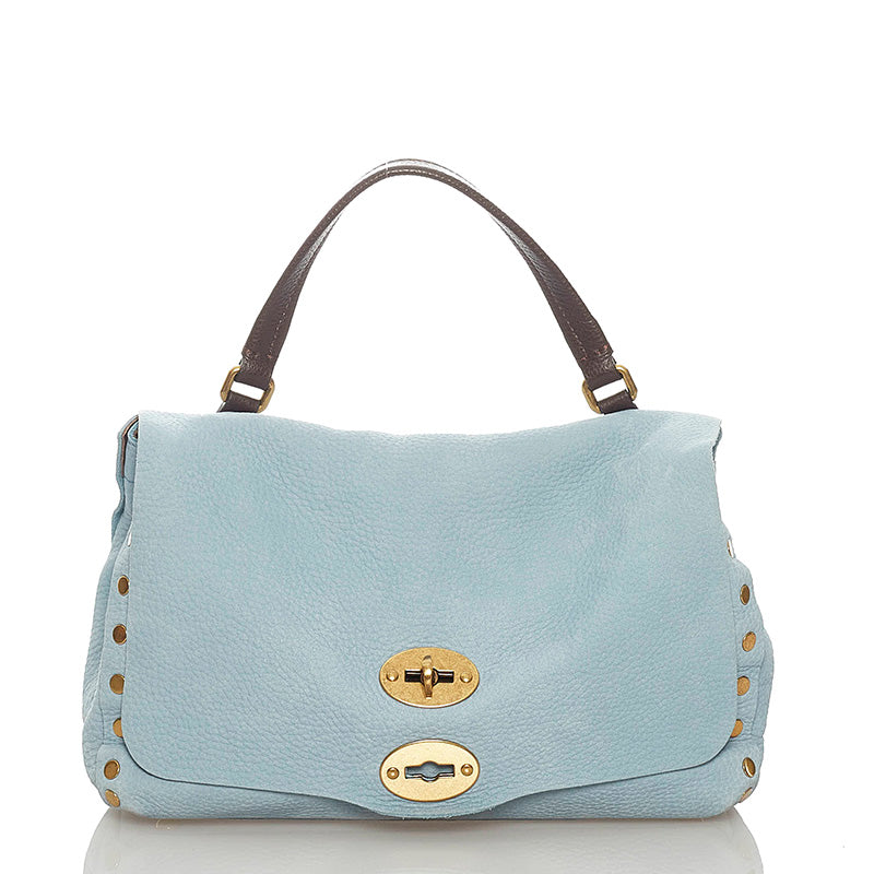 ザネラート 水色 レザー ハンドバッグ ショルダーバッグ 2WAY レディース ZANELLATO 【中古】