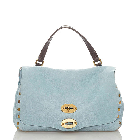 ザネラート 水色 レザー ハンドバッグ ショルダーバッグ 2WAY レディース ZANELLATO 【中古】