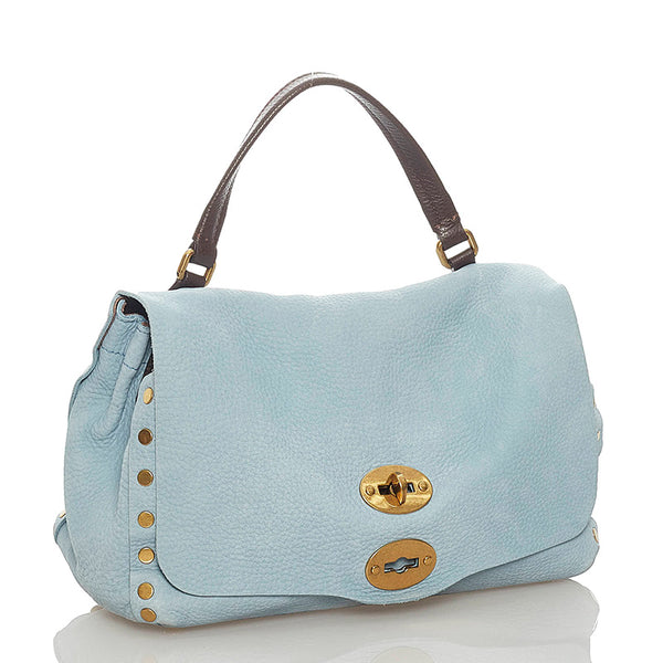 ザネラート 水色 レザー ハンドバッグ ショルダーバッグ 2WAY レディース ZANELLATO 【中古】