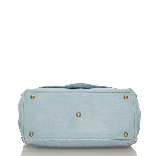 ザネラート 水色 レザー ハンドバッグ ショルダーバッグ 2WAY レディース ZANELLATO 【中古】