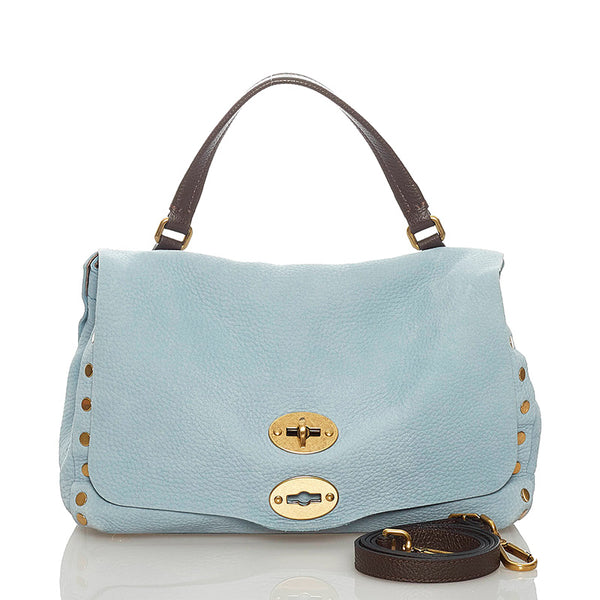 ザネラート 水色 レザー ハンドバッグ ショルダーバッグ 2WAY レディース ZANELLATO 【中古】