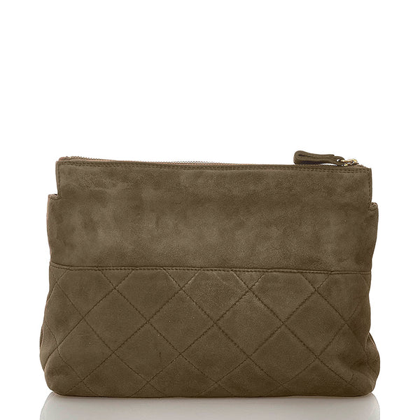 プラダ セカンドバッグ カーキ スウェード レディース PRADA 【中古】