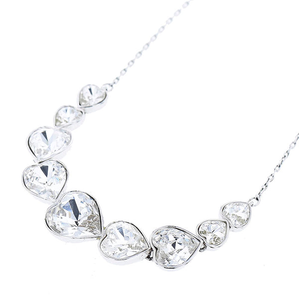 スワロフスキー ハート ネックレス シルバー メタル レディース SWAROVSKI 【中古】