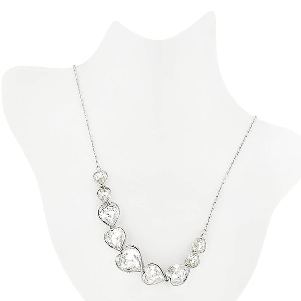 スワロフスキー ハート ネックレス シルバー メタル レディース SWAROVSKI 【中古】