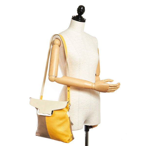 シーバイクロエ ベージュ イエロー レザー ショルダーバッグ レディース SEE BY CHLOE 【中古】