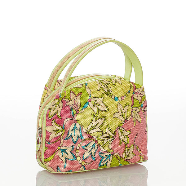 エミリオ プッチ グリーン キャンバス ハンドバッグ レディース Emilio Pucci 【中古】