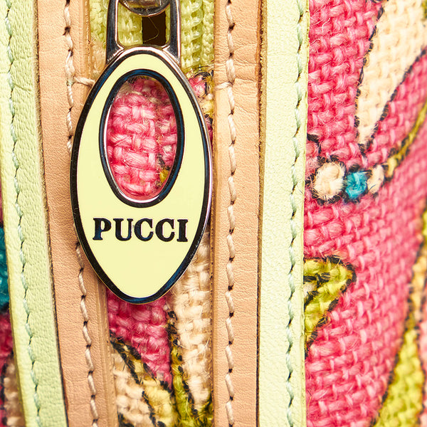 エミリオ プッチ グリーン キャンバス ハンドバッグ レディース Emilio Pucci 【中古】