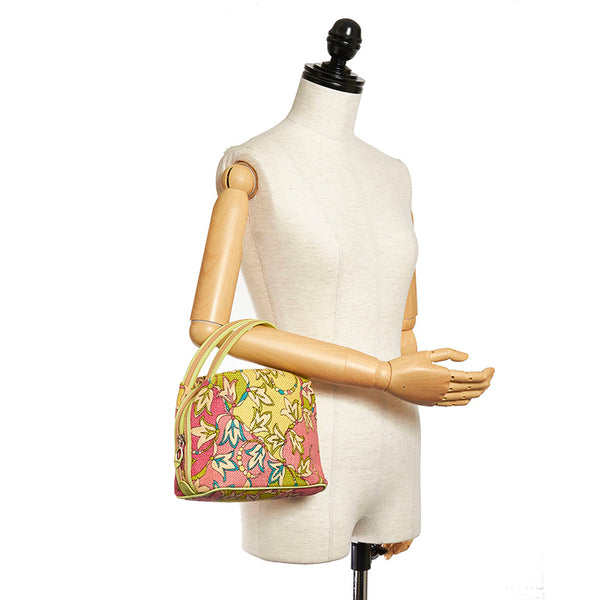 エミリオ プッチ グリーン キャンバス ハンドバッグ レディース Emilio Pucci 【中古】