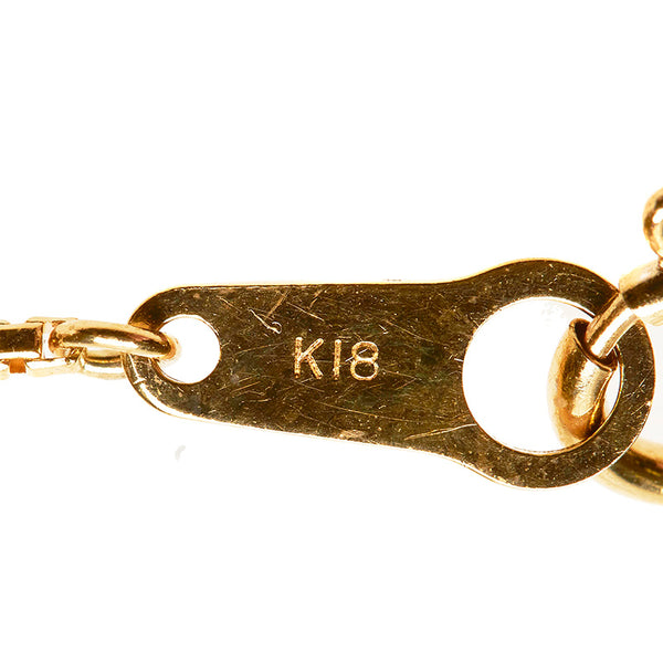 K18YG イエローゴールド パール13mm ダイヤ0.13ct ネックレス レディース 【中古】