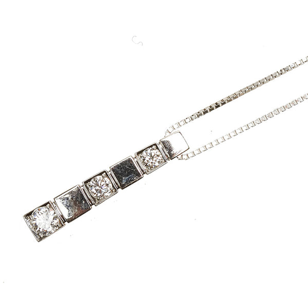 Pt900 プラチナ Pt850 プラチナ ダイヤ0.30ct ネックレス レディース 【中古】
