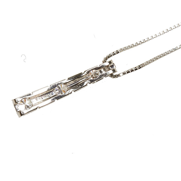 Pt900 プラチナ Pt850 プラチナ ダイヤ0.30ct ネックレス レディース 【中古】