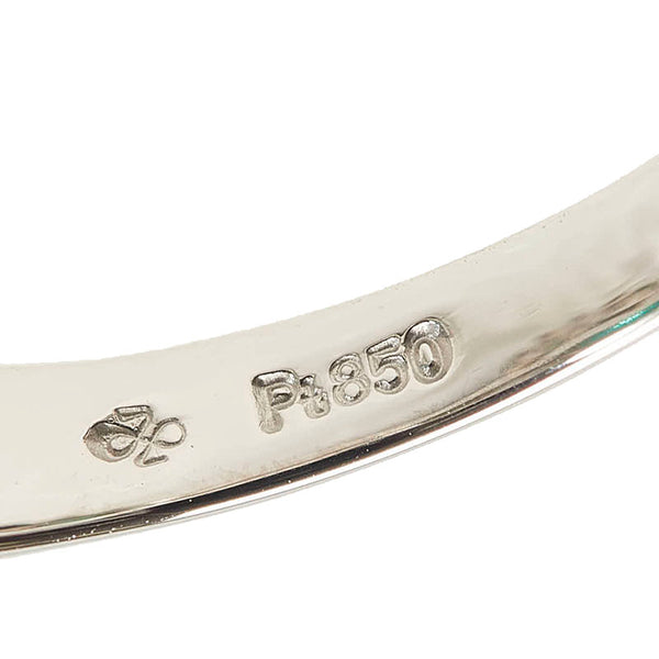 Pt850 プラチナ エメラルド0.64ct ダイヤ0.60ct リング 指輪 レディース 15号 【中古】