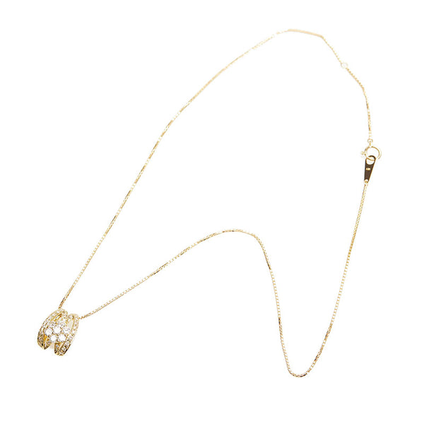 K18YG イエローゴールド ダイヤ0.57ct ネックレス レディース 【中古】