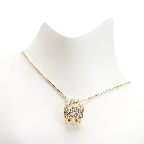 K18YG イエローゴールド ダイヤ0.57ct ネックレス レディース 【中古】