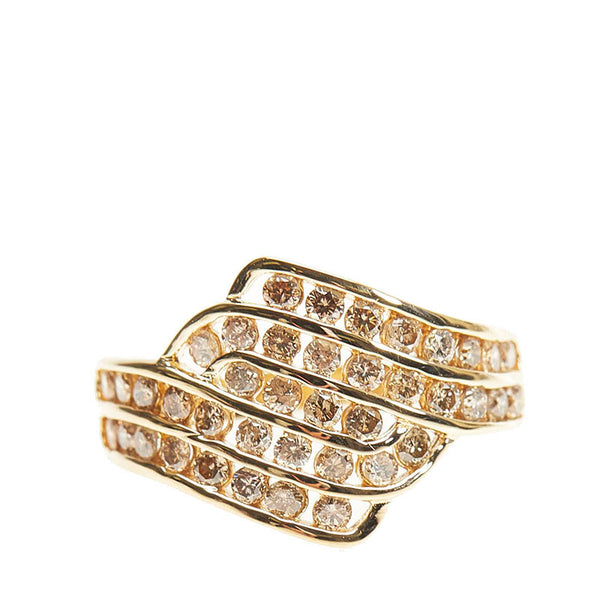 K18YG イエローゴールド ダイヤ1.00ct リング 指輪 レディース 16号 【中古】