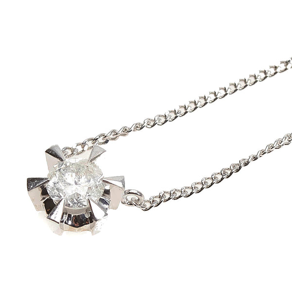 Pt900 プラチナ Pt850 プラチナ ダイヤ0.68ct ネックレス レディース 【中古】