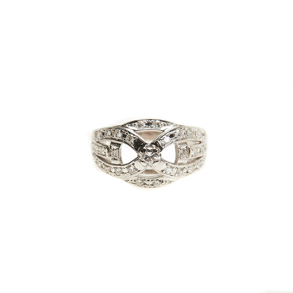 Pt900 プラチナ ダイヤ0.74ct リング 指輪 レディース 14号 【中古】