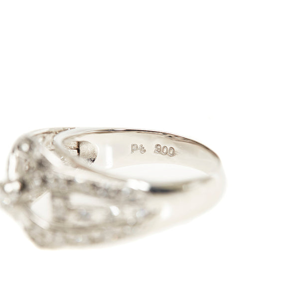 Pt900 プラチナ ダイヤ0.74ct リング 指輪 レディース 14号 【中古】