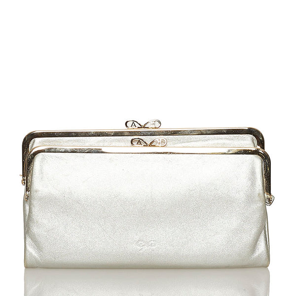 アニヤ ハインドマーチ ポーチ シルバー レザー レディース Anya Hindmarch 【中古】