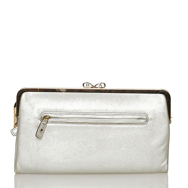 アニヤ ハインドマーチ ポーチ シルバー レザー レディース Anya Hindmarch 【中古】